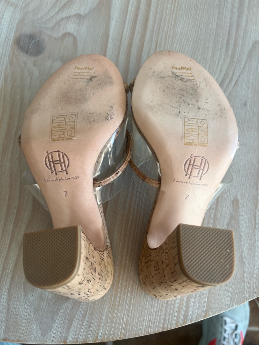 House of Harlow 1960 X Revolve Sasha Natural Cork Heels Size 7 - Picture 7 of 8